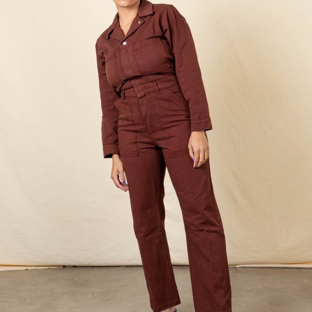 Big Bud Press Chocolate Brown Cropped Jumpsuit